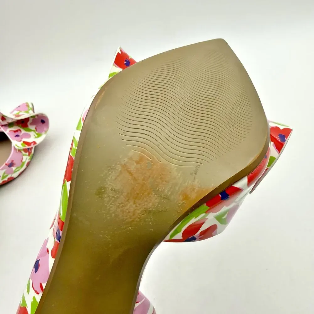 Betsey Johnson Womens Nobble Pumps US 7 M Red Pink Multi EUC
